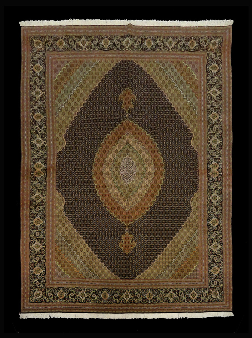 Semi-Antique Persian Mud Rug, Mahi Design ~1970