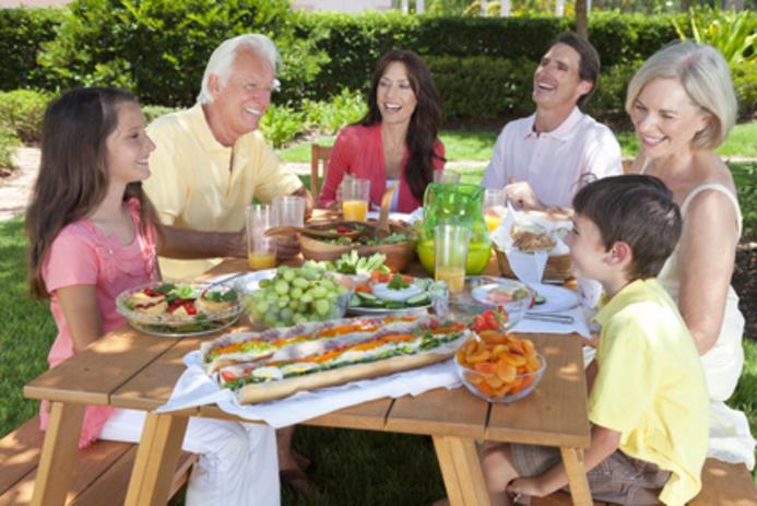 Family having a picnic