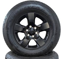 NEW TAKEOFF RAM 6 LUD 18" BLACK ALLOY WHEELS WITH GOOYEAR WRANGLER FORITUDE HT TIRES