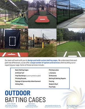 Outdoor Batting Cages 2 Page PDF Flyer