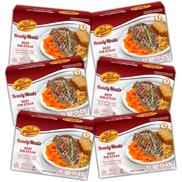 KJ Poultry Kosher MRE Meat Meals Ready to Eat, Beef Rib Steak & Kugel – 6 Pack