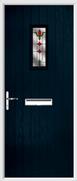 Cottage Rectangle Composite Door fleur-de-lys glass