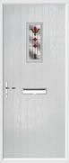 Cottage Rectangle Composite Door fleur-de-lys glass