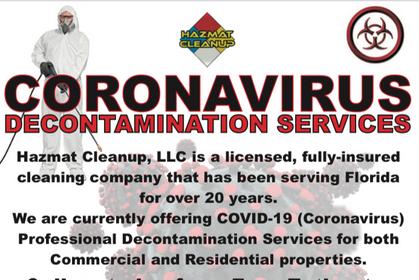 coronavirus decontamination services covid-19 disinfecting Sarasota County