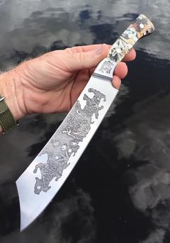 How to make a nautical etched stainless steel chef knife. www.DIYeasycrafts.com