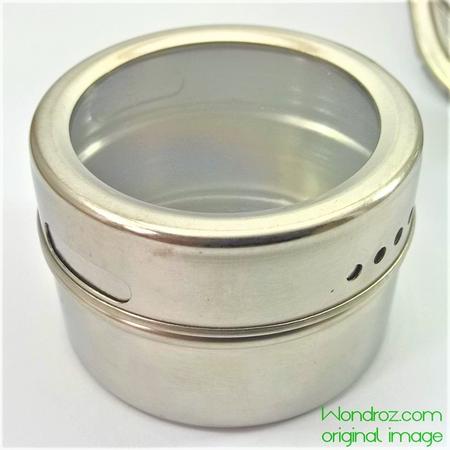 Magnetic Spice Rack 6pcs Jars Set Stainless Steel in Pakistan
