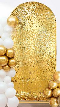 GOLD SEQUIN CHIARA BACKDROP COVER FOR RENT