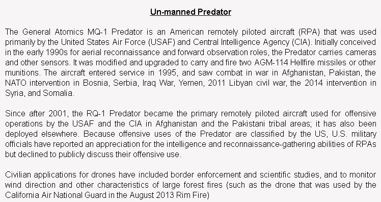 wiki background for 4D model of General Atomics MQ-1 Predator