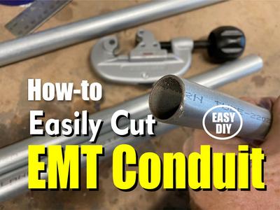 How to easily cut EMT electrical conduit. www.DIYeasycrafts.com