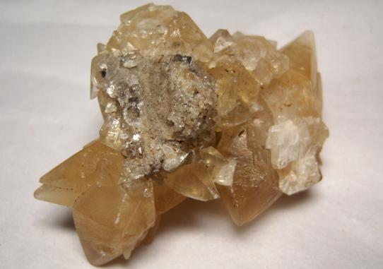 CALCITE crystals, fluorescent - Pugh Quarry (France Stone Co. Custar quarry), Weston (near Custar), Wood County, Ohio, USA, ex Paul and Betty Kelly, collected ~1960