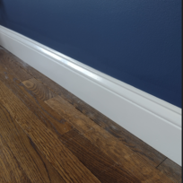 Perfectly painted baseboard with white semi-gloss.