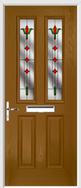 2 panel 2 square composite door fleur de lys glass