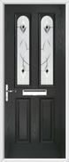 2 Panel 2 Arch Composite Door fusion art glass