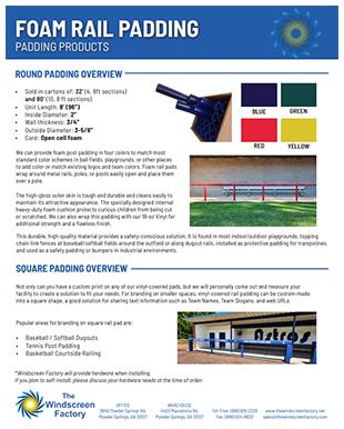 Foam Rail Padding 2 Page Flyer