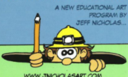 Dig it? Draw it! A miner looks out from a pit.