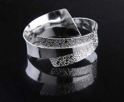 Hand fabricated sterling silver bracelet