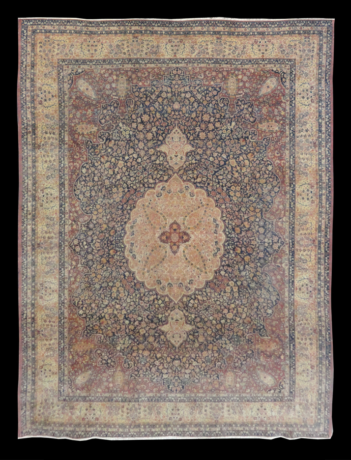 9.2 x 12 - Traditional Wool Serapie Rectangle - Hand Woven Rug