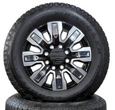 NEW TAKEOFF GMC 8 LUG 20" DENALI WHEELS WITH LT275/65R20 GOODYEAR WRANGLER TRAILRUNNER AT TIRES