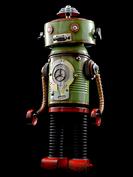 retro robot sculpture art astronaut