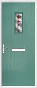 Cottage Rectangle Composite Door fleur-de-lys glass