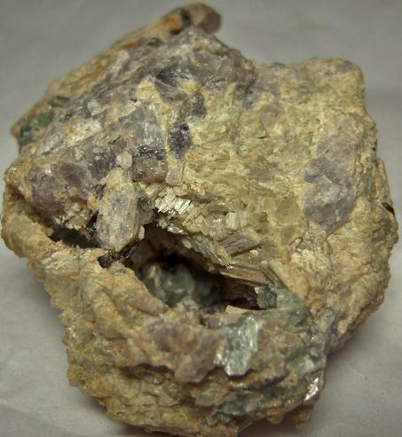 fluorescing SCAPOLITE, TREMOLITE, MUSCOVITE mica - Combermere area (Palmer Rapids area), Renfrew County, Ontario, Canada - ex Morris Museum