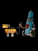 retro robot sculpture art astronaut