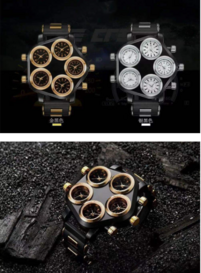 TIME TRAVELLER Five Time Zone Big Dial Futuristic Sport Concept Watch Extra Large Dial Stylish Guy's Hip Hop Watch Cool Punk Men's Quartz Watch Unisex watch Time Hour