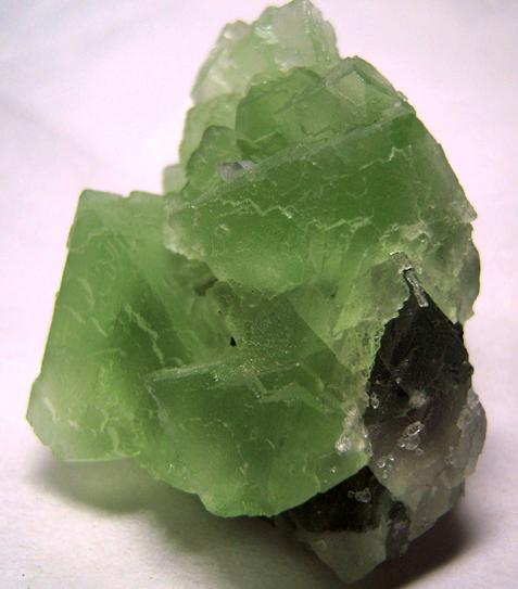 green Fluorescent FLUORITE, CALCITE poker chips, Xianghualing Mine (Hsianghualing Mine), Xianghualing Sn-polymetallic ore field, Linwu County, Chenzhou Prefecture, Hunan Province, China - ex Parker Minerals
