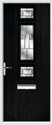 3 Square Strip Door lignum glass