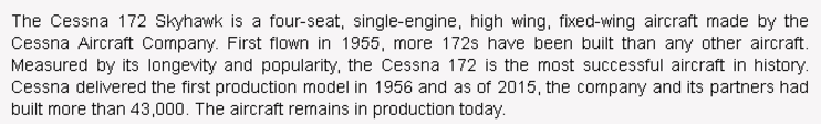 wiki background for 4D model of Cessna 172 Skyhark