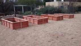 Redwood gardens, raised gardens, raised beds, planters beds,