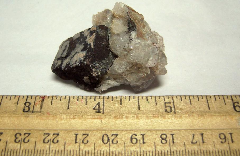 GALENA, QUARTZ, fluorescent FLUORITE, ANGLESITE - Blanchard Mine (Portalas-Blanchard Mine; Portales-Blanchard Mine; Hansonburg Lead mine; McCarthy Lead mine), Bingham, Hansonburg District, Socorro County, New Mexico, USA - ex Parker Minerals
