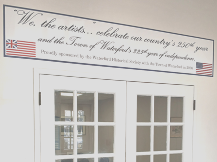 Art In Waterford banner at Waterford Town Hall.