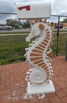 custom concrete seahorse mailbox