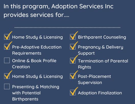 Independent Adoption Services Checklist
