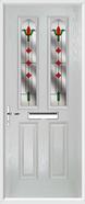 2 Panel 2 Arch Composite Door fleur-de-lys glass