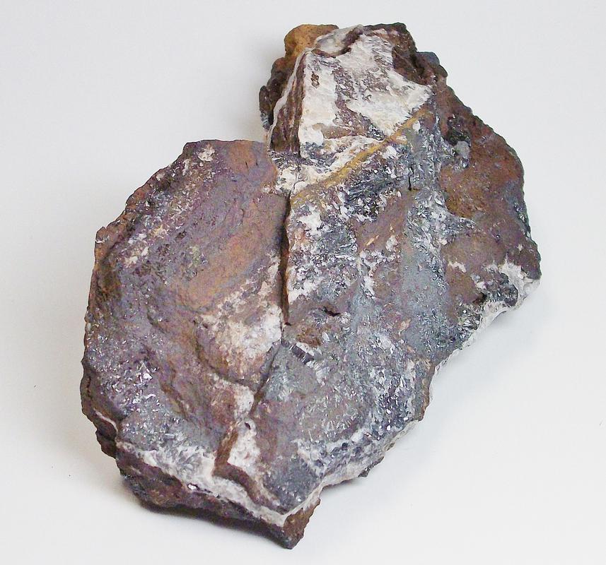 Pyrolusite crystals on Quartz - Taylor Mine, Alberta, Baraga Co., Michigan