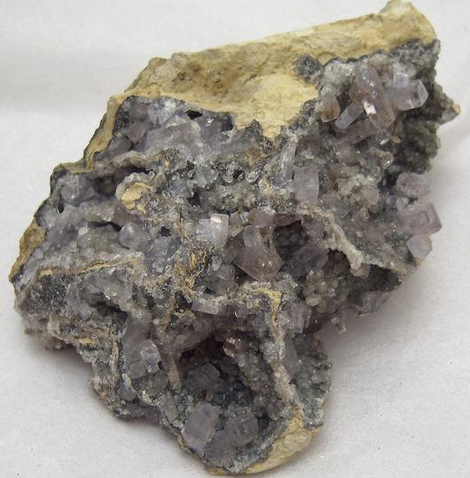 blue CELESTINE and CALCITE - Meckley's Quarry, Mandata, Northumberland County, Pennsylvania, USA - ex Sterling Hill Mining Co. Owned & Operated by The Hauck Families