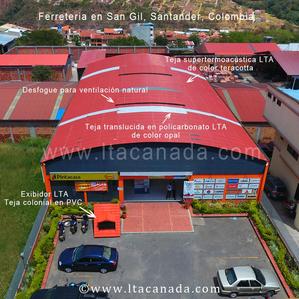 Cubierta termoacustica en PVC marca LTA