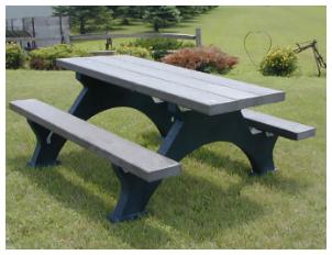 gray and black recycled plastic table