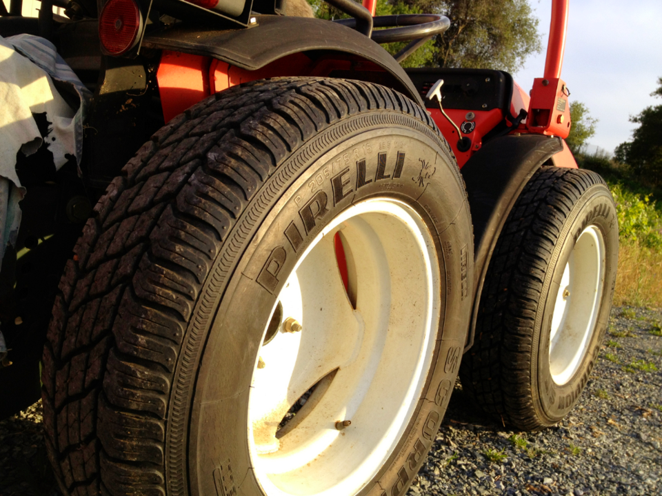 Photo of our red Italian tractor