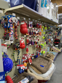 Remington Feed dog beds, dog toys and feeders are all in the Dog Toy aisle.