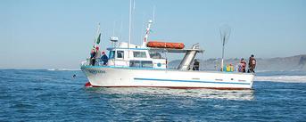 A boat used for ash scattering charters in San Francisco, CA