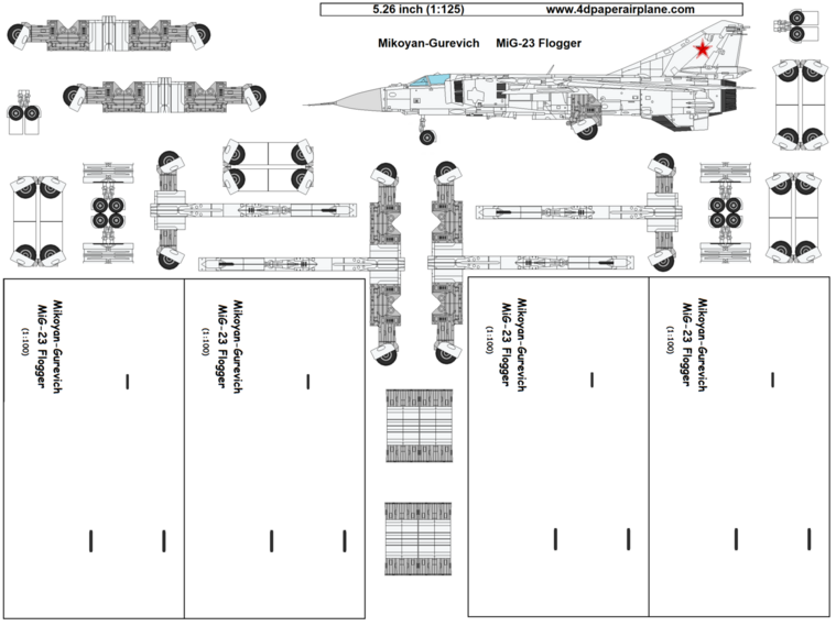 4D model template of Mikoyan-Gurevich MiG-23 Flogger