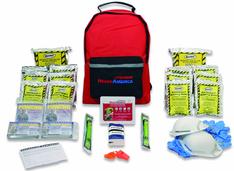 Ready America 72-Hour Emergency Kit, 2-Person, 3-Day Backpack, Includes First Aid Kit, Survival Blanket, Portable Preparedness Go-Bag for Camping, Car, Earthquake, Travel, Hiking, and Hunting, Red