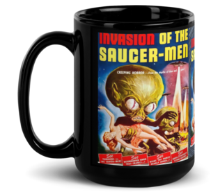 Retro Alien Montage Black Glossy ​Coffee/Tea Mug by Spiz