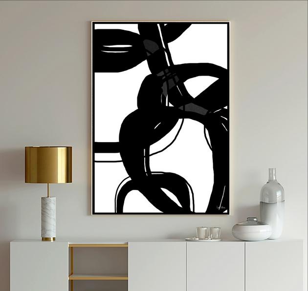 Black and white art, #abstract art