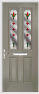 2 Panel 2 Arch Composite Door fleur-de-lys glass