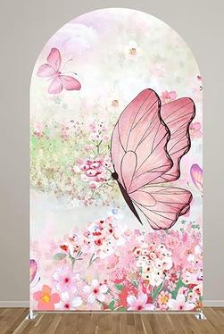 PINK BUTTERFLY ARCH COVER KIDS BIRTHAY