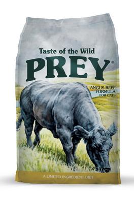 PREY CAT FOOD Comes in Turkey, Beef and Trout flavors and is available in 6 and 15 pound bags.